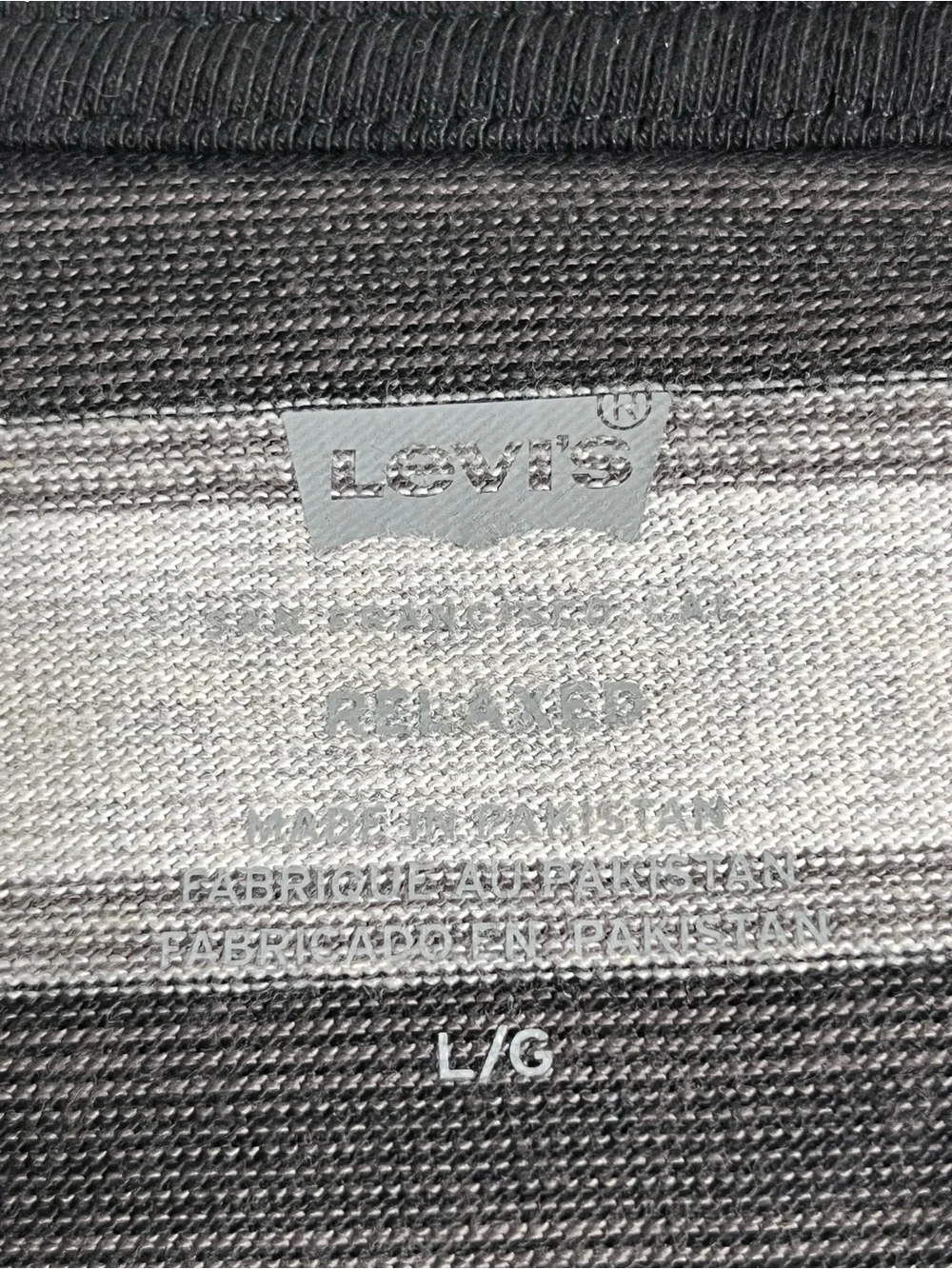 Levi's Black and White Striped Long Sleeve Tee